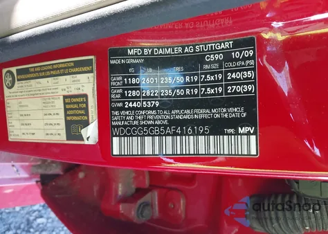 2010 Mercedes-Benz Glk 350 из США, поврежденный, VIN WDCGG5GB5AF416195